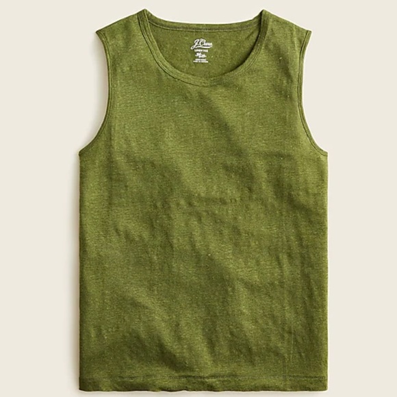 J. Crew | Tops | J Crew Linen Muscle Tank Top Laurel Green | Poshmark